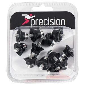 Precision Super Pro Soccer Studs (Pack Of 12) / Black/Silver